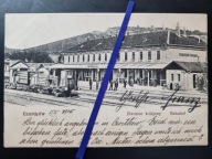 CZORTKÓW 1905 Dworzec Stacja Kolejarz Lokomotywa BUCZACZ HUSIATYN TARNOPOL