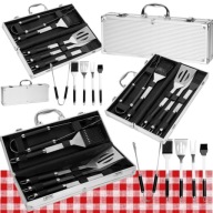 PRZYBORY DO GRILLA SOLIDNE AKCESORIA Z NIERDZEWKI W WYGODNEJ WALIZCE