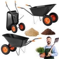 TACZKA OGRODOWA DWUKOŁOWA BUDOWLANA POJEMNA DO ZIEMII PIASKU GRUZU 150L