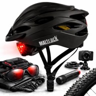 KASK ROWEROWY MĘSKI DAMKSI NA HULAJNOGE MTB REGULOWANY ŚWIATŁO 58-61cm HIT