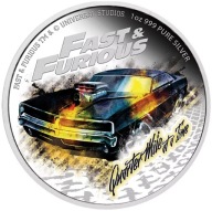Fast and Furious - Quarter Mile at a Time kolorowany 1 oz Srebra 2023 Proof