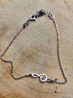 Bransoletka klucz wiolinowy srebrna srebro firma WK