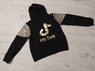 bluza czarna złota cekiny świecące 12lat dziewczęca