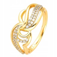 PIERŚCIONEK POZŁACANY BRYLANTOWA ELEGANCJA 9 MM