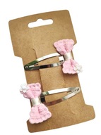 Spineczki mini spinki do włosów pyk klik boho kokardki kwiatuszki róż