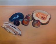 Obraz olejny pt" Martwa natura z ogórkiem"