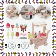 DREWNIANA LODZIARNIA Z AKCESORIAMI WIELOKOLOROWA ZABAWKA DLA DZIECI 3+