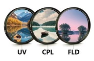 Filtry fotograficzne CPL FLD UV + Star 4 6 8 82 mm