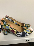 czółenka Tomex wielokolorowe skóra naturalna