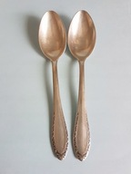 Dwie łyżeczki do herbaty platerowane srebrem