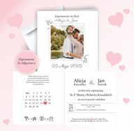 Zaproszenia na Ślub Ślubne ze Zdjęciem papier Foto
