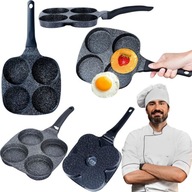 PATELNIA GRANITOWA NIEPRZYWIERAJĄCA DO JAJEK PLACKÓW NALEŚNIKÓW 4 OTWORY