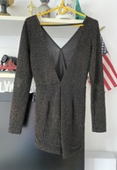 S LUC- CE KOMBINEZON CZARNY Z ZŁOTĄ NITKĄ IMPREZOWY