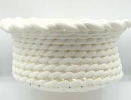 Biały KOSZ koszyk ze sznurka bawełnianego 9mm handmade