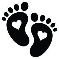 DZIECIĘCE STOPY SERCA dziecko w aucie Naklejka bez tła na auto wodoodporna