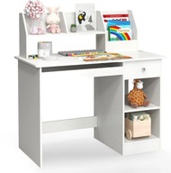 Biurko Costway HY10161 90 x 45 x 90 cm biały, odcienie brązu