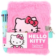 Zestaw Pamiętnik Pluszowy z Kłódką A6+ Długopis HELLO KITTY