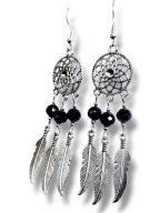 TU12 Kolczyki kamienie fasetowane TURMALIN łapacz snów