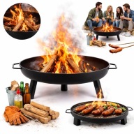 PALENISKO OGRODOWE 80CM DUŻE METALOWE NA OGNISKO GRILLA KOCIŁEK STALOWE XXL