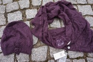NOA NOA komplet czapka + chusta szal MOHAIR ORYGINAŁ NOWE