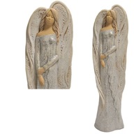 DUŻY ANIOŁ W SREBRNEJ SUKNI BROKAT NA PREZENT ANIOŁEK DEKORACJA UPOMINEK