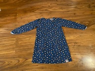 Sukienka na długi rękaw dla dziewczynki granatowa panterka indigo 104