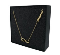 NASZYJNIK ZŁOTY MAMA NIESKOŃCZONOŚĆ NA PREZENT 45CM STAL CHIRURGICZNA