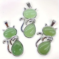 NASZYJNIK kryształt górski magiczny VINTAGE RETRO AMULET kot WISIOREK