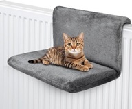 LEGOWISKO DLA KOTA HAMAK ZAWIESZANY NA GRZEJNIK DUŻA POWIERZCHNIA SZARY