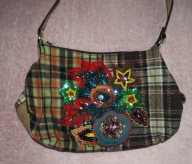 `Braciallini torebka wintage-wełniana wyszywana jetami.