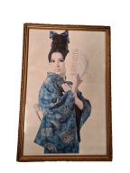 plakat reklamowy ajinomoto japonka w kimonie vintage lata 60 70