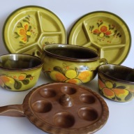 SCHRAMBERG,MAJOLIKA,KOMPLET OBIADOWY DLA 2 OSOB