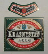 STARA ETYKIETA PIWO JASNE PEŁNE BROWAR KRASNYSTAW + KRAWATKA