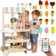 DREWNIANA LODZIARNIA NA KÓŁKACH - WÓZEK Z LODAMI MAMABRUM MAM207 ICE CREAM!