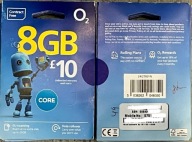 O2 UK SIM Aktywna Prepaid Card Pay As You Go 8GB