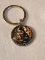 Śliczny breloczek do kluczy z egipskim kotem