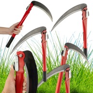 SIERP SKŁADANY RĘCZNY OGRODOWY OSTRY GŁADKI NÓŻ DO TRAWY TRAWNIKA KOSA 23CM