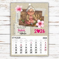 Kalendarz dla Babci z okazji Dnia Babci i Dziadka 2026, upominek, nowy rok
