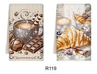 Ręcznik do rąk ścierka kuchenna zestaw 2 szt. kawa czekolada filiżanka R119