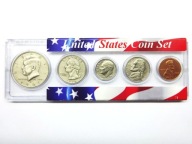 zestaw monet USA 1+5+10+25+50 centow 1996 w plastikowym holderze