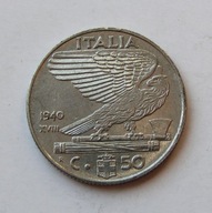 Włochy-50 centesimi 1940 Ni rzadka ok. mennicza
