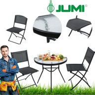 ZESTAW MEBLI OGRODOWYCH STOLIK KRZESŁA OGRÓD TARAS SKŁADANE PRZENOŚNE METAL