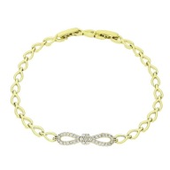 86742 Bransoletka stal chirurgiczna 316L pozł.14k cyrkonie 19-17 CM 5 MM