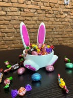 Królik 3D Pojemnik na słodycze – Wielkanocny koszyczek dekoracyjny