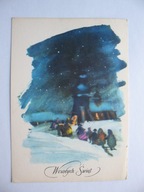 JANUSZ GRABIAŃSKI WESOŁYCH ŚWIĄT NA PASTERKĘ stara POCZTÓWKA 1969