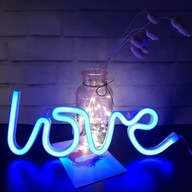 Niebieski Neon LED LOVE – Nastrojowy prezent do pokoju