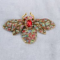 BROSZKA PRZYPINKA PIN PINETS AGRAFKA pszczoła MUSZKA MUCHA KAMIEŃ cyrkonia