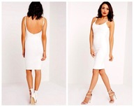 Sukienka Missguided 36 S biała na ramiączkach white obcisła dopasowana