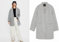 Płaszcz ZARA szary S 36 38 M kimono wełniany oversize kurtka