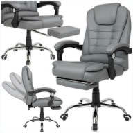 FOTEL BIUROWY OBROTOWY KRZESŁO BIUROWE OBROTOWE PODNÓŻEK DO BIURKA SZARY
